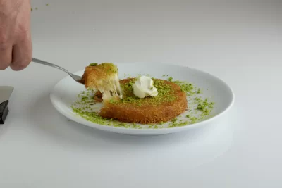 KUNAFA WITH PISTACHIO AND TURKISH CREAM